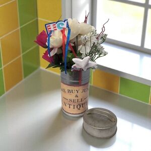 Pink and White Accent Vase with‎ Rustic Charm